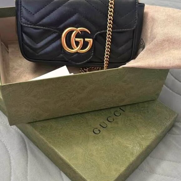 gucci gg marmont black medium bag - Picture 3 of 7
